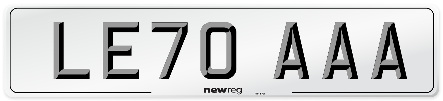LE70 AAA Number Plate from New Reg